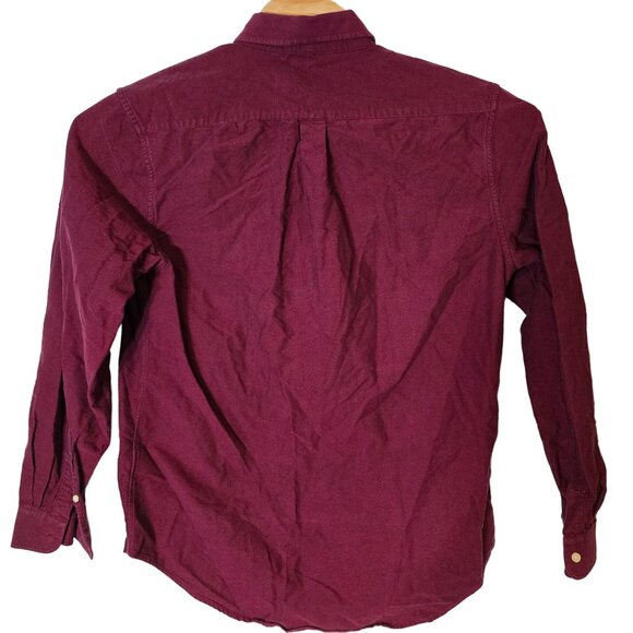 Ralph Lauren Custon Fit Heavy Cotton Button Down Shirt Size XL Men's Burgandy - Picture 3 of 5